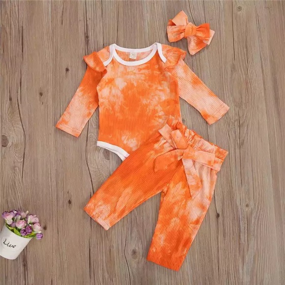Tie Dye Baby Girl Romper Set - Picture 2 of 3
